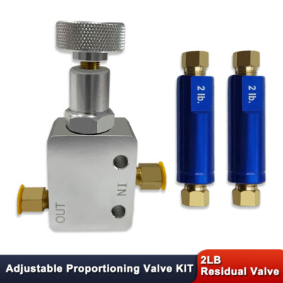 Adjustable Proportioning Valve & 2pcs 2 Pound Residual Valve Kit 3/8'' 24 Fitting