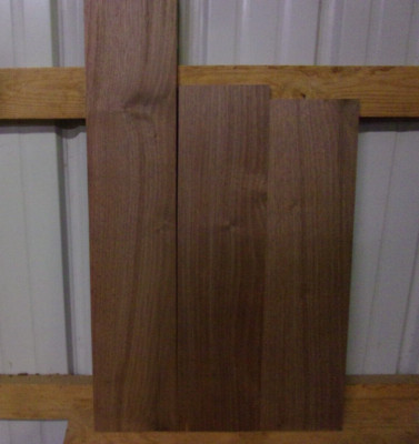 3 PC WALNUT LUMBER WOOD KILN DRIED BOARDS LOT 1072V 1/2'' THICK END MATCH FLAT
