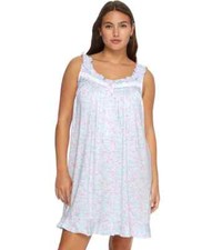 Nwt 68 EILEEN WEST Baby Roses Soft Stretchy MODAL KNIT Nightgown Chemise Sz L