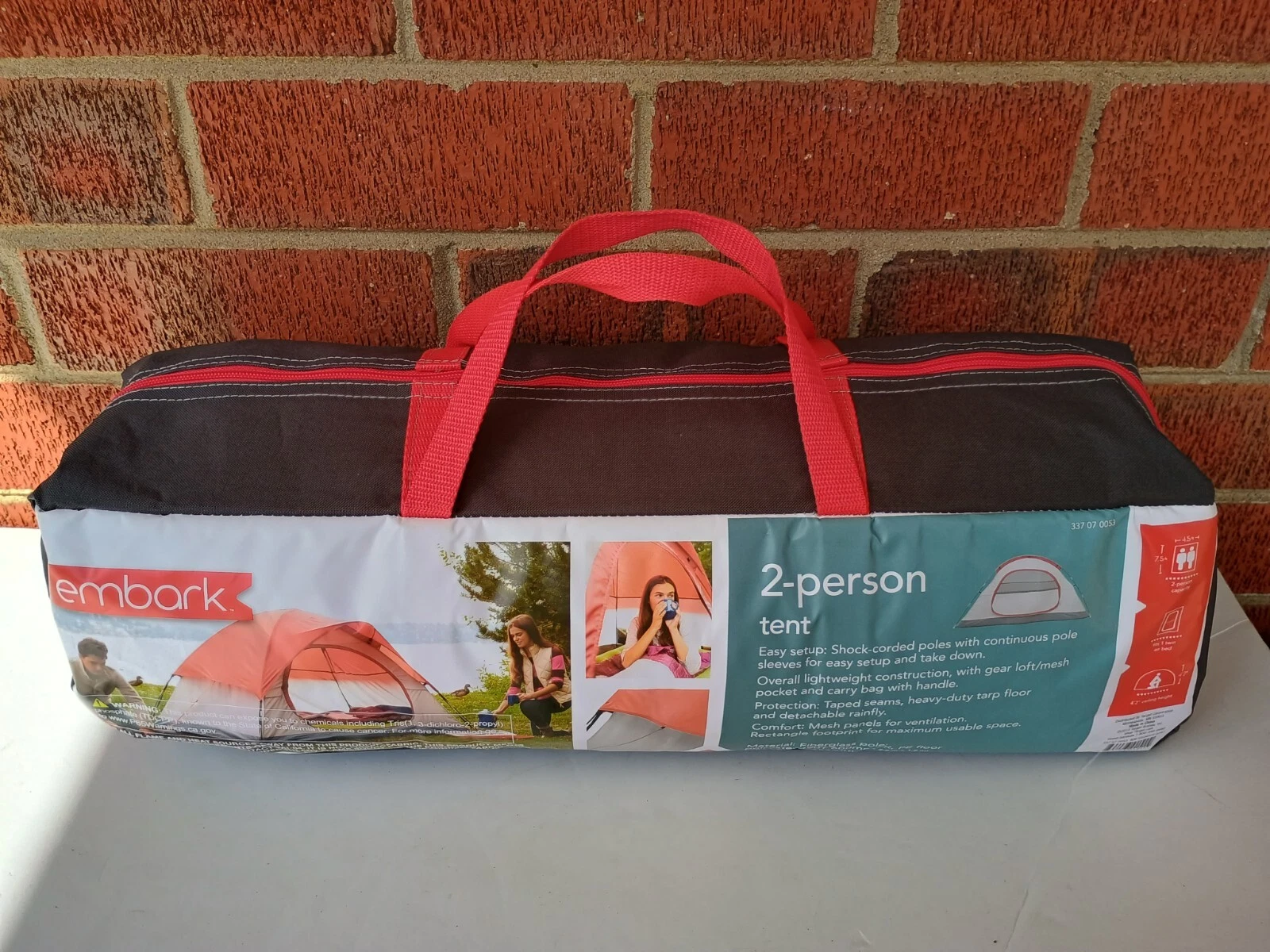 Embark 2 Person Tent Easy Setup lightweight Tote 4.5’x7.5’x48" New in Package