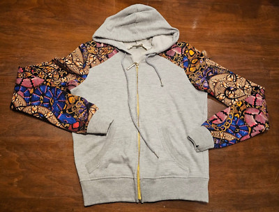 Nicki Minaj Gray Hoodie with Snake Patterned Sleeves, Size S