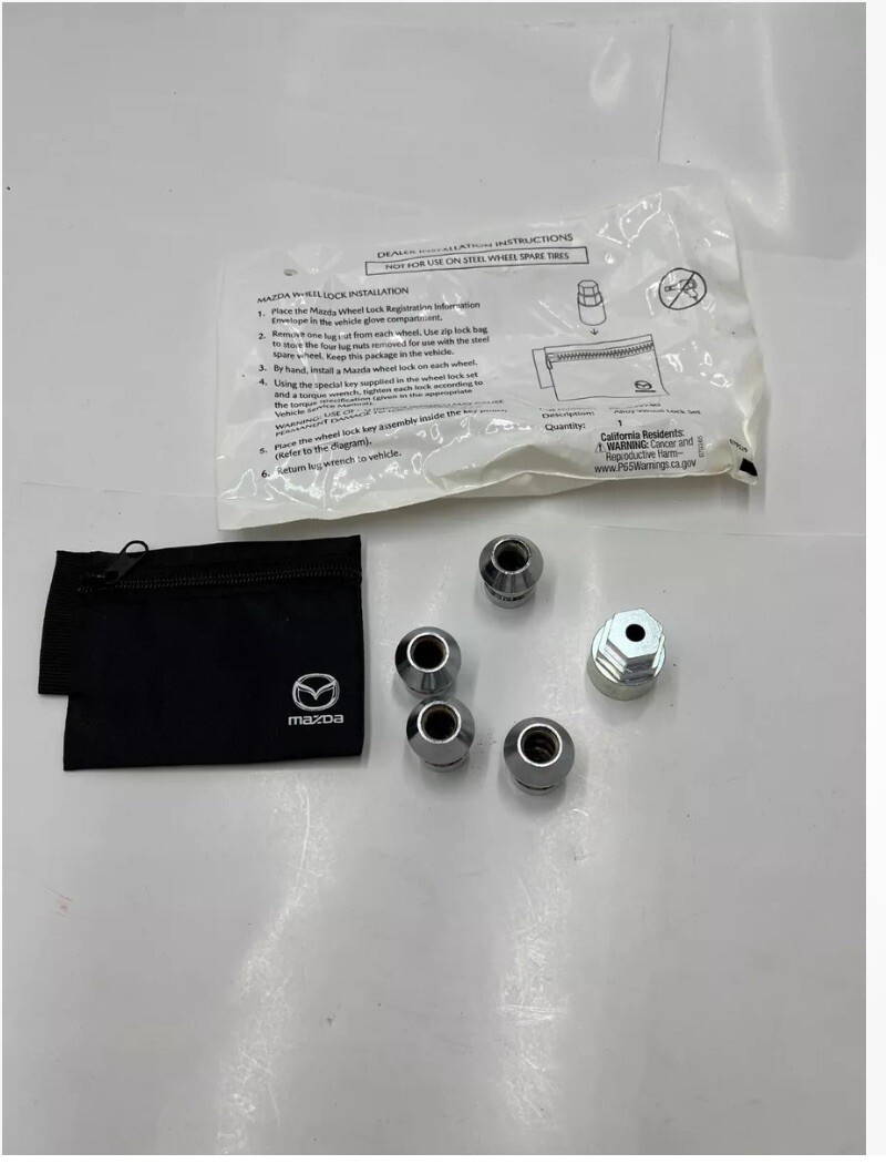 MAZDA ALLOY WHEEL LOCK SET 4 PIECE W/ SOCKET C9S3V9740 OEM NEW