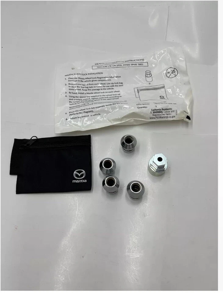 MAZDA ALLOY WHEEL LOCK SET 4 PIECE W/ SOCKET C9S3V9740 OEM NEW! GENUINE MAZDA! - Image 2 of 3