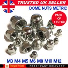 M3 M4 M5 M6 M8 M10 M12 DOME NUTS HEX DOMED NUTS STAINLESS STEEL A2 - DIN 1587