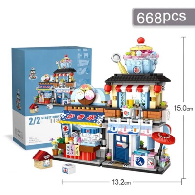 Straßenrestaurant Chinesisches Essen Spielzeug Mini Bausteine MOC Baustein