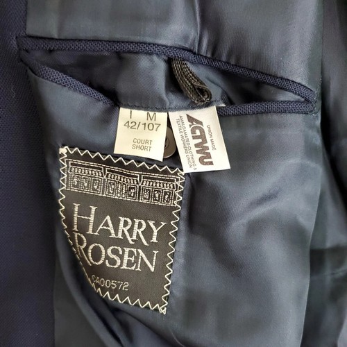 Samuelsohn Harry Rosen Mens Dark Navy Metallic Button Blazer Size 42 S - Picture 7 of 9