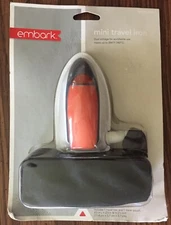 EMBARK MINI TRAVEL IRON DUAL VOLTAGE FOR WORLDWIDE USE HEATS TO 284 F w/ POUCH