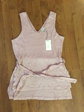 A New Day Light Pink Ribbed Tank Top with waist tie, M