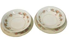 Homer Laughlin Eggshell Georgian Bread Dessert Plates Shallow Soup Bowls Set Of2