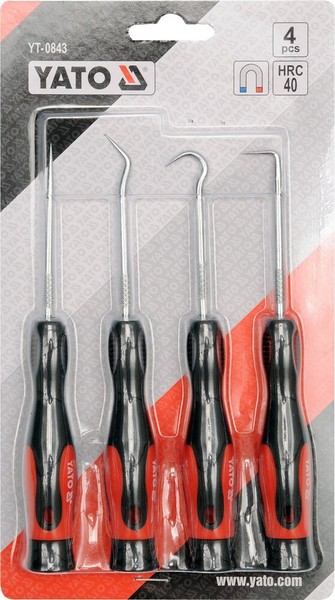 Mini Demontage Griff-Haken Satz 4Tlg Set Popel-Haken Magnetisch Kfz Werkzeug-image