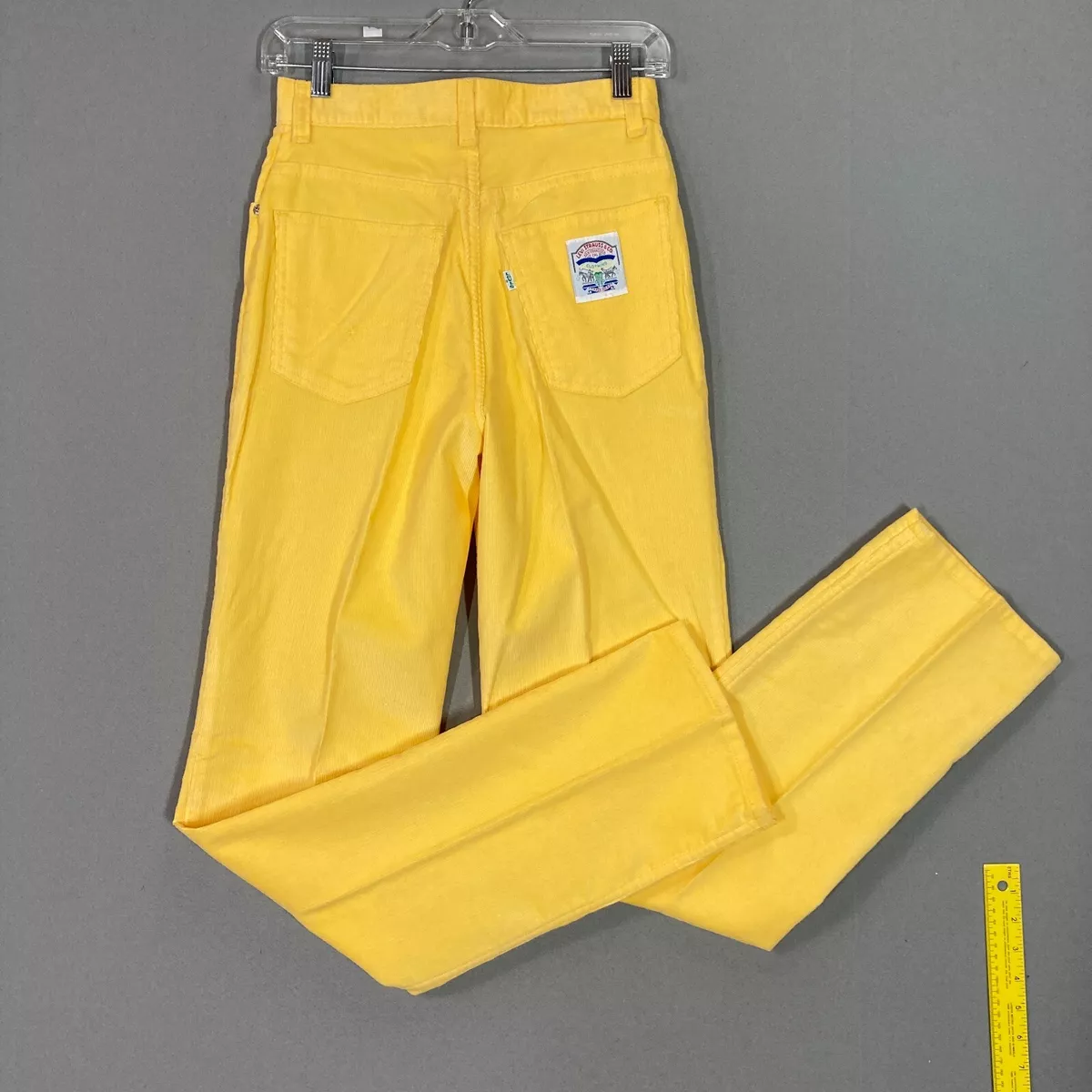 Vintage Levi's Corduroy Pants Yellow Womens NOS White Tab 70s 80s NWOT 26