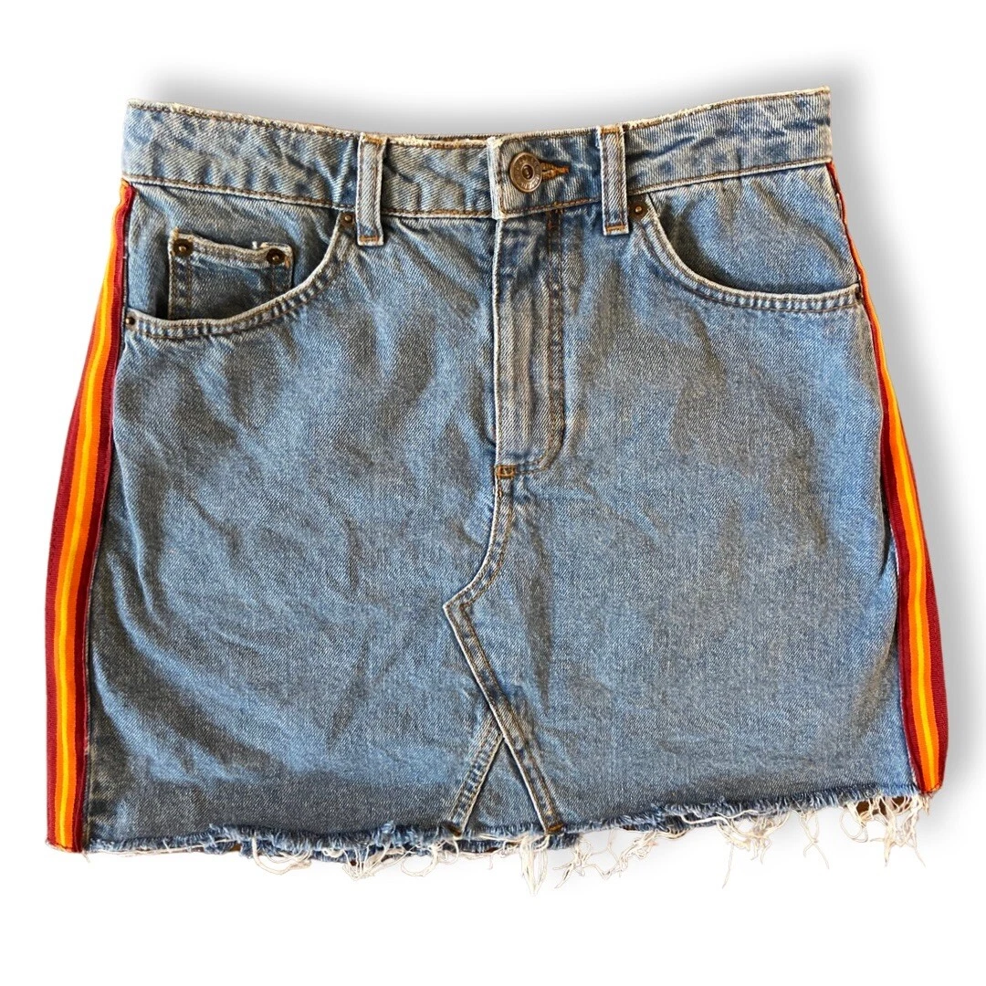 Denim skirt best sale with yellow stripe
