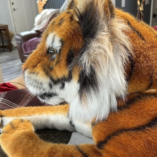 Melissa & Doug Tiger Stuffed Animal Plush Toy Giant 67” Lifelike Jungle Zoo - Picture 4 of 14