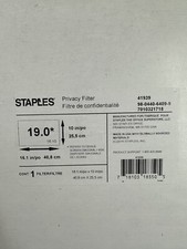 Staples 41939 Laptop 19.0W 19  Widescreen Privacy Screen Filter, Black, NEW