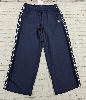 Reebok Classics Vector Tape Athletic Track Pants Blue WOMENS SIZE 16W 