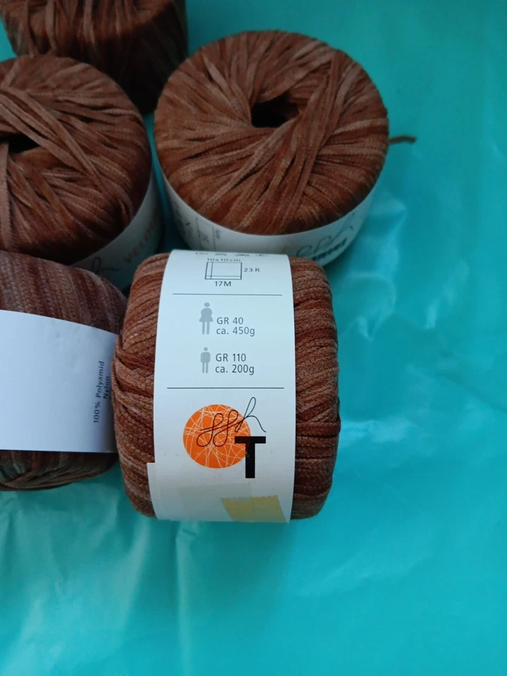 Terciopelo GGH (SSH) ~ Lote de 6+ #05 Variegated Teniente Marrón - Cinta Fina - Hilo Envío Gratis Foto 4 de 4