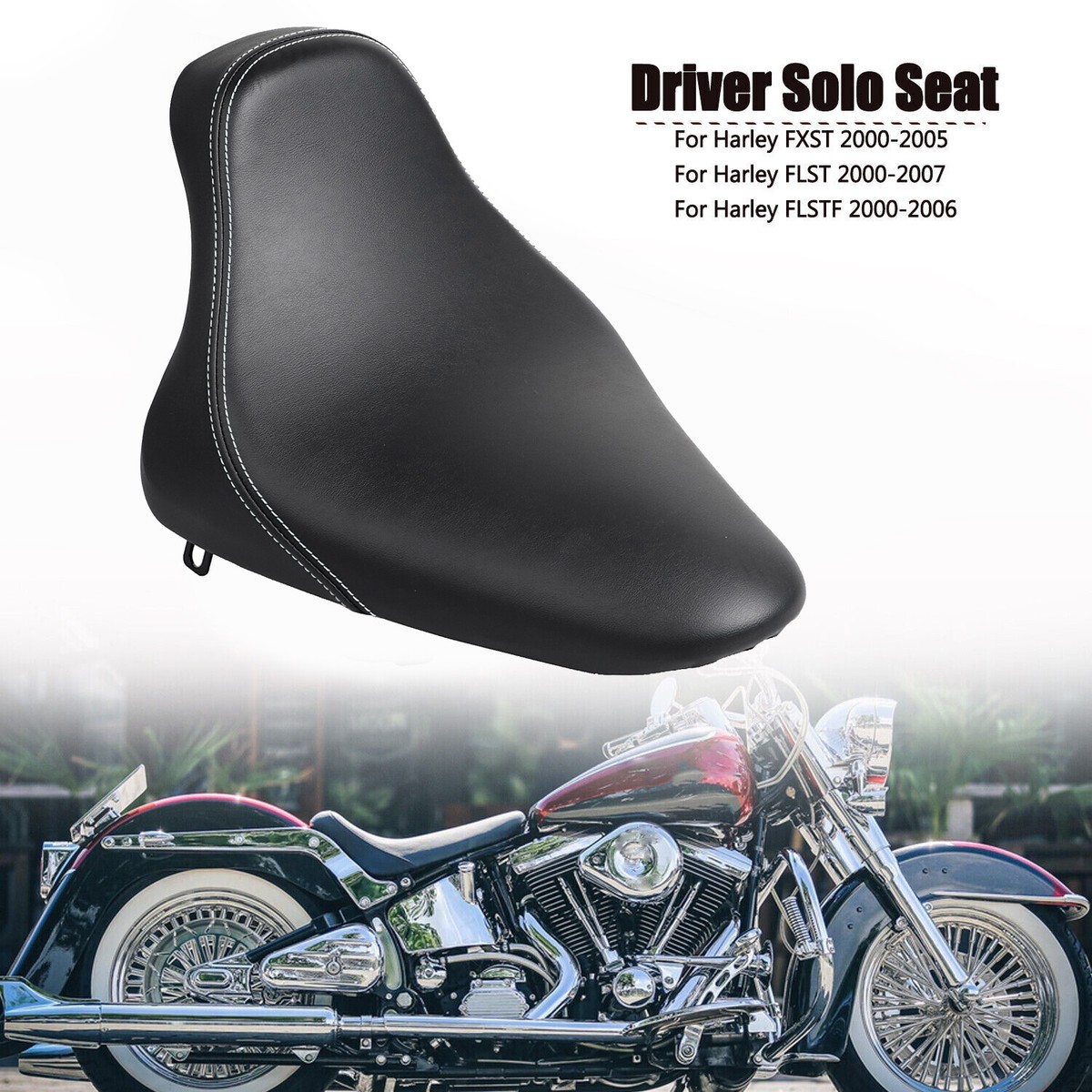 ハーレーダビッドソン FXST シングルシート Black Driver Solo Seat Fit For Harley Softail Springer Fat Boy EFI