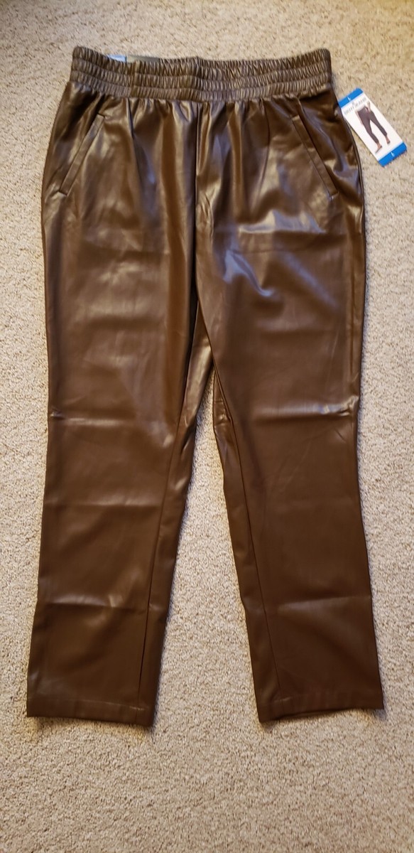 パンツ DKNY Women Pants P9JK0DRBTPE Brown DKNY Jeans Womens Ladies' Faux Leather Pull-On Pants Pant