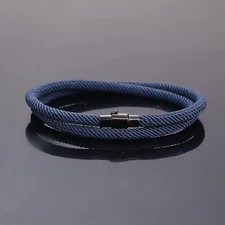 Magnetic Closure Double Row Nylon Milan Cord Nylon Rope Wrap Bracelet 15 Inches