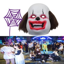 Adult Evil Bald Clown Mask Halloween Party Cosplay Latex Smile Mask Scary Prop