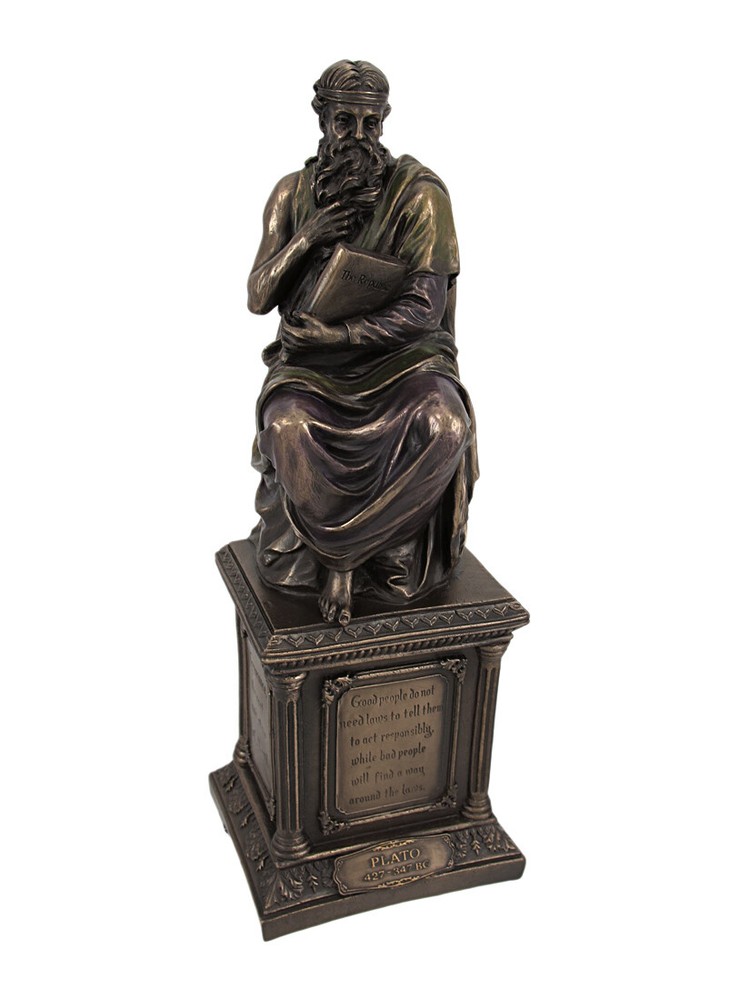 Bronze Finish Plato Statue Philosophy