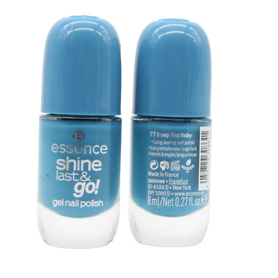 3x Essence SHINE LAST & GO! Gel Nail Polish Nagellack 77 Deep Sea Baby 8ml