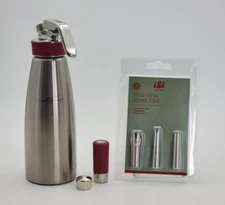 iSi 1 Liter All-Purpose Nitro Gourmet Whip Dispenser w/Add-Ons - Hot & Cold Prep