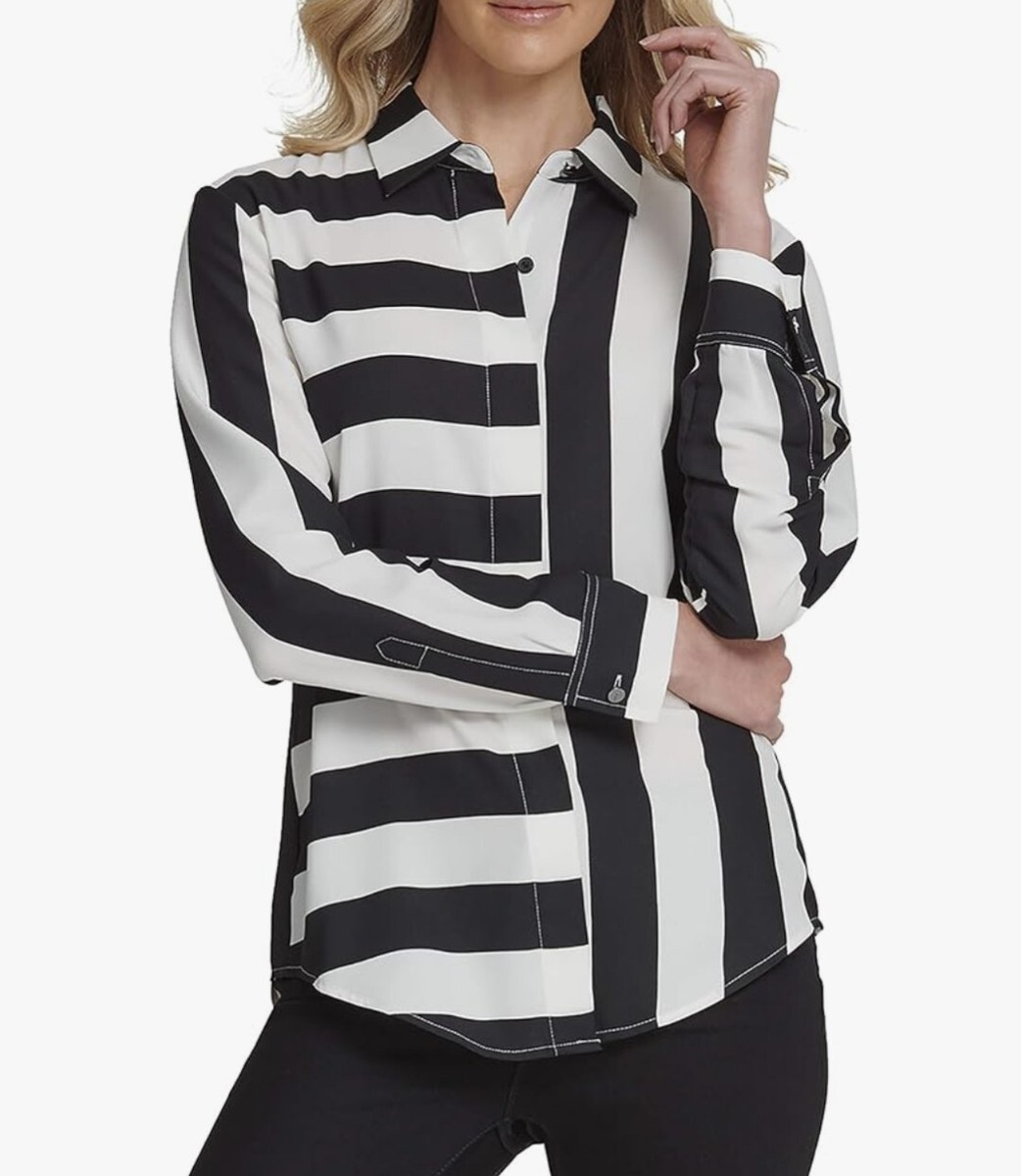 【BAON】25SS★ [BAONHAUS] Kenny Stripe Frill Long Sleeve Tee Bette Long Sleeve Striped Top | Tops and Blouses | BUSBY & FOX