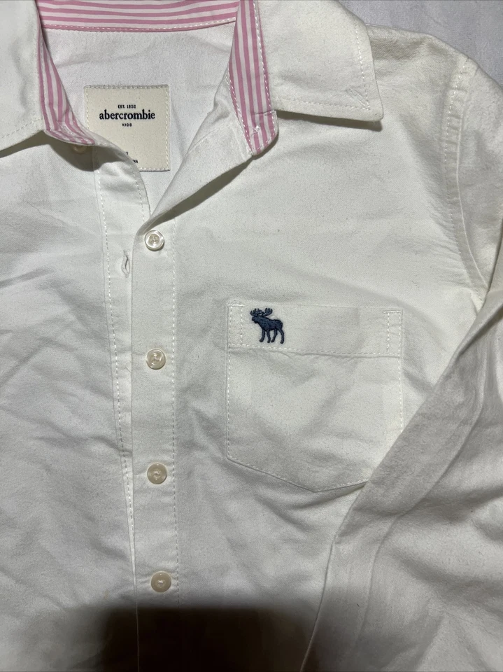 Camisa Botón Arriba Abajo XL Abercrombie Niños Manga Larga A4 Foto 2 de 3