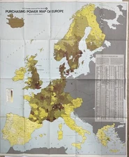 Purchasing Power Map of Europe CHASE MANHATTAN BANK 1964 Economics Ephemera