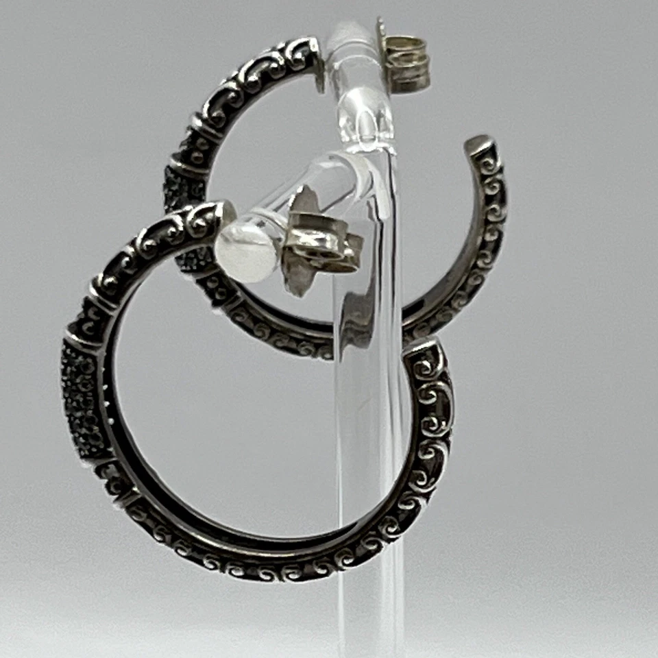 Elyse Ryan Sterling Silver Gemstone Hoop Earrings - Image 4 of 4