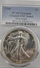 1988 American Silver Eagle Dollar Coin 999 Bullion PCGS Uncirculated Details
