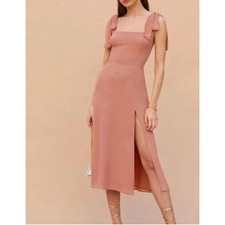 Reformation Twilight Midi Dress in Praline Mauve Pink Womans 8