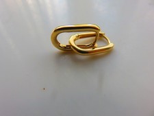 Gold Rectangular Huggies Hoop Earrings 9 Carat Yellow 14mm