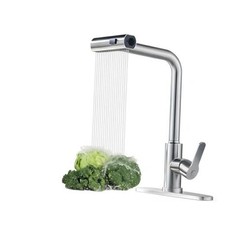 Kitchen Faucet with 3-Function Pull Down Sprayer,Stainless Steel Brushed Nickel