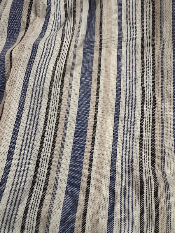NWT Women’s Striped White/blue/tan/black Linen/rayon Pants 32W