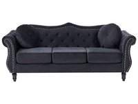 Stilvolles Und Elegantes 3-Sitzer Sofa In Schwarz Skien