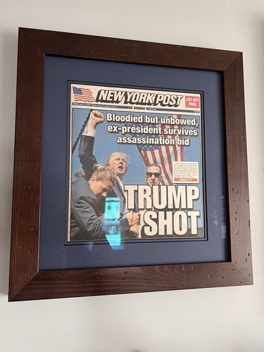 CUSTOM FRAMED “TRUMP SHOT” New York Post Donald Trump 7/14/2024 Sunday Newspaper
