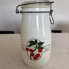 VTG  Ermetico Carlton Glass USA Cherry Harvest Sugar Canister Jar 1984