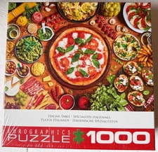Italian Table 1000 Piece Jigsaw Puzzle, Brand New-Sealed Box!