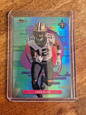 2025 Topps Finest - Uncommon Chris Olave #174 Blue Refractor /250 Saints