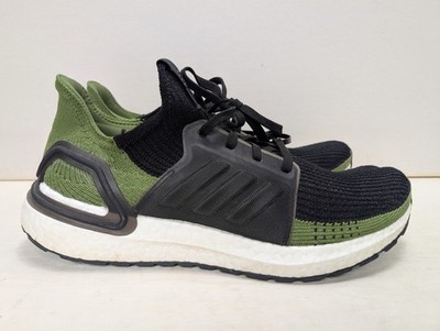 Adidas UltraBoost 19 Mens Size 9 Black Green Athletic Running Shoes Sneakers