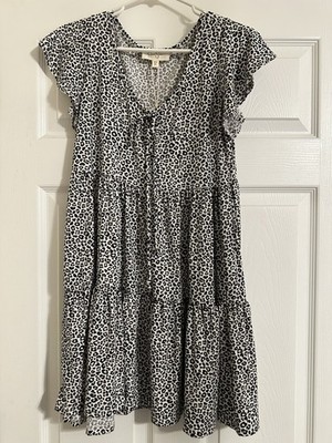 NWT Jessica Simpson Flutter Sleeve Baby Doll Dress/Tunic Animal Print Size XL