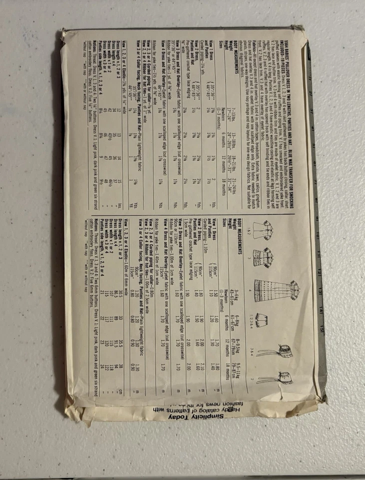 Simplicity 5564 Baby Dress Sewing Pattern Vintage Toddler Outfits - Image 3 of 4