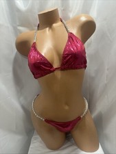 Competition Bikini, Suit Metallic, Pink Handm...