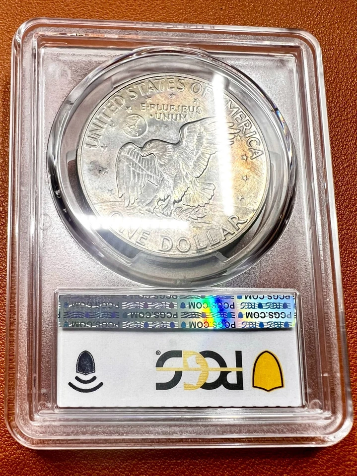 Eisenhower Dollar 1972-D PCGS MS66 - Strong Neon Rim Toning Obv. & Rev. - Image 4 of 4