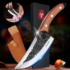 7inch Viking knife Chef Knife Kitchen Meat Cleaver Butcher Boning Knife w/Sheath