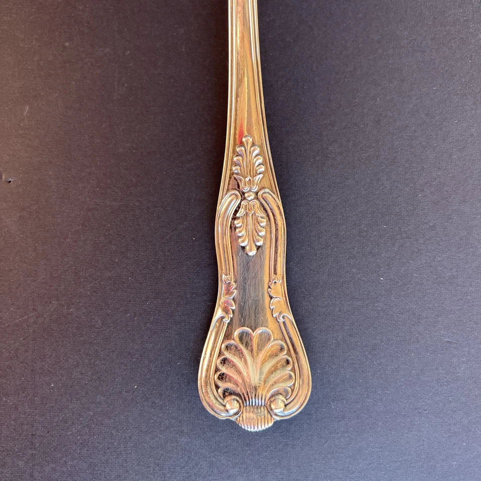 William Adams SHEFFIELD Inglaterra Plato de Plata 12.5" XLG Cuchara para Servir Kings Shell Foto 4 de 4
