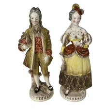 Carl Scheidig Rococo Porcelain Figurine Couple U.S.-Zone Germany Echt Porzellan