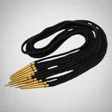 Lot 5 Aiguillettes Médiévales Cordon Coton Noir Brass Points Medieval Laces